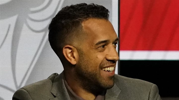 Atlanta Hawks general manager Landry Fields reacts during the 2024 NBA Draft Lottery.