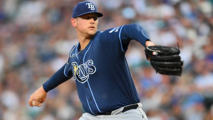 Aug 8, 2026; Seattle, Washington, USA; Tampa Bay Rays relief pitcher Tyler Wells (68) pitches to the Seattle Mariners during the fourth inning at T-Mobile Park. Mandatory Credit: Steven Bisig-Imagn Images Aug 8, 2026; Seattle, Washington, USA; Tampa Bay Rays relief pitcher Tyler Wells (68) pitches to the Seattle Mariners during the fourth inning at T-Mobile Park. Mandatory Credit: Steven Bisig-Imagn Images