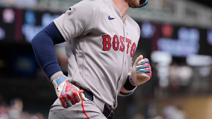 Apr 15, 2026; Minneapolis, Minnesota, USA; Boston Red Sox shortstop Trevor Story runs the bases on his three run home run against the Minnesota Twins in the third inning at Target Field. Mandatory Credit: Bruce Kluckhohn-Imagn Images Apr 15, 2026; Minneapolis, Minnesota, USA; Boston Red Sox shortstop Trevor Story runs the bases on his three run home run against the Minnesota Twins in the third inning at Target Field. Mandatory Credit: Bruce Kluckhohn-Imagn Images