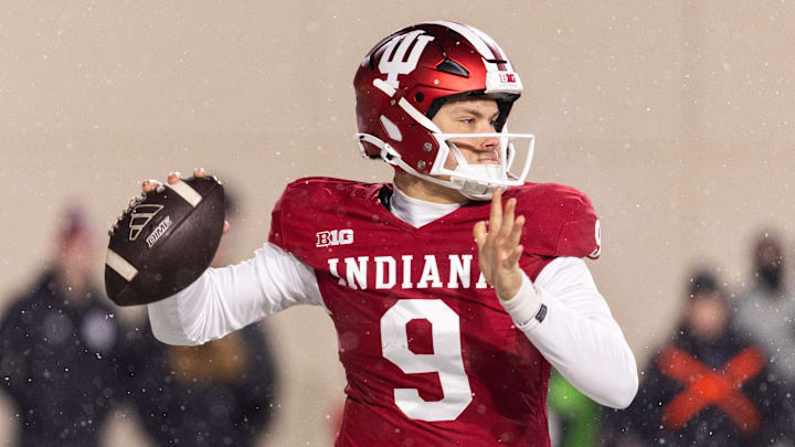 Indiana quarterback Kurtis Rourke passes against Purdue at Memorial Stadium. Indiana quarterback Kurtis Rourke passes against Purdue at Memorial Stadium.