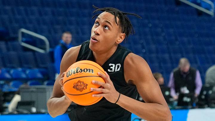 Providence Friars forward Rafael Castro (30) looks to take a shot during practice before the first round of the 2022 NCAA Tournament at KeyBank Center on March 16, 2022. Providence Friars forward Rafael Castro (30) looks to take a shot during practice before the first round of the 2022 NCAA Tournament at KeyBank Center on March 16, 2022.