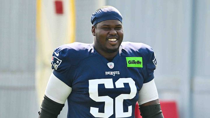 Aug 11, 2026; Foxborough, MA, USA; New England Patriots offensive tackle Marcus Bryant (52) walks to the practice fields during training camp at Gillette Stadium. Mandatory Credit: Eric Canha-Imagn Images Aug 11, 2026; Foxborough, MA, USA; New England Patriots offensive tackle Marcus Bryant (52) walks to the practice fields during training camp at Gillette Stadium. Mandatory Credit: Eric Canha-Imagn Images