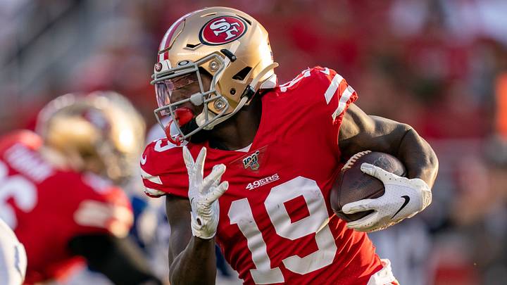 San Francisco 49ers wide receiver Deebo Samuel (19) during the second quarter against the Dallas Cowboys at Levi's Stadium. San Francisco 49ers wide receiver Deebo Samuel (19) during the second quarter against the Dallas Cowboys at Levi's Stadium.