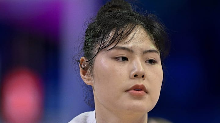 Li Yueru during the game between the Dallas Wings and the New York Liberty.