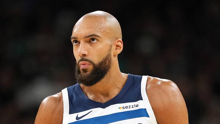 May 12, 2026; San Antonio, Texas, USA; Minnesota Timberwolves center Rudy Gobert (27) during the first half of game five of the first round of the 2026 NBA Playoffs against the San Antonio Spurs at Frost Bank Center. Mandatory Credit: Scott Wachter-Imagn Images