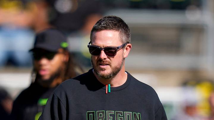 Oregon head coach Dan Lanning walks the field before the game as the Oregon Ducks host the UCLA Bruins on Oct. 10, 2026, at Autzen Stadium in Eugene, Oregon. Oregon head coach Dan Lanning walks the field before the game as the Oregon Ducks host the UCLA Bruins on Oct. 10, 2026, at Autzen Stadium in Eugene, Oregon.
