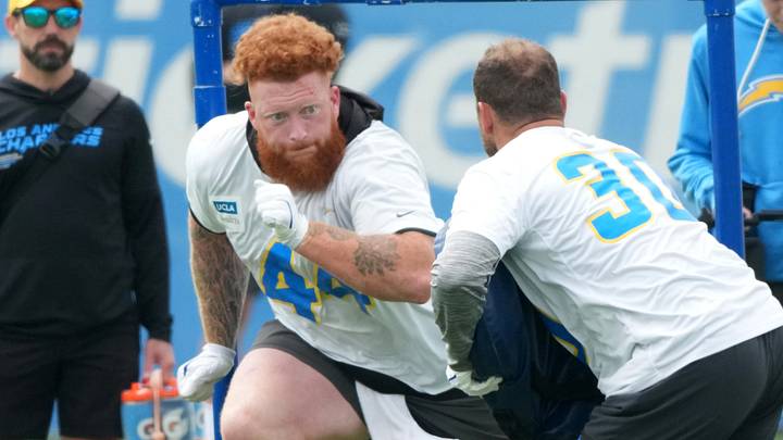 May 11, 2026; El Segundo, CA, USA; Los Angeles Chargers fullbacks Scott Matlock (44) and Alec Ingold (30) during offseason workouts at The Bolt. Mandatory Credit: Kirby Lee-Imagn Images May 11, 2026; El Segundo, CA, USA; Los Angeles Chargers fullbacks Scott Matlock (44) and Alec Ingold (30) during offseason workouts at The Bolt. Mandatory Credit: Kirby Lee-Imagn Images