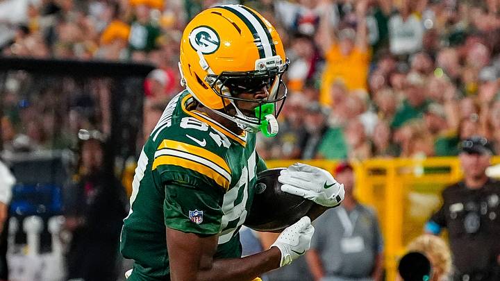 Green Bay Packers wide receiver J. Michael Sturdivant (87) scores a touchdown against the Arizona Cardinals.