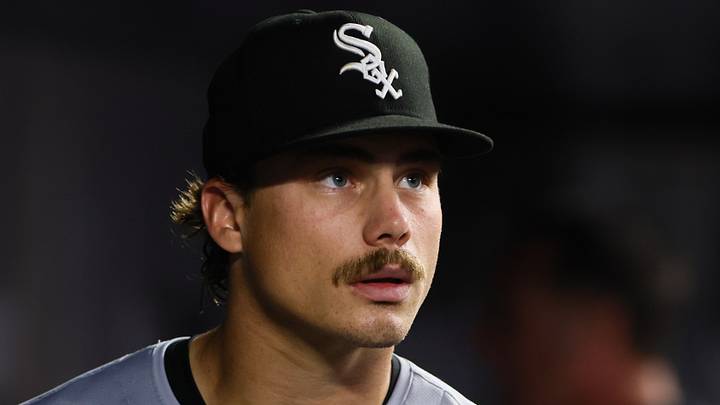 Jul 5, 2024; Miami, Florida, USA; Chicago White Sox starting pitcher Drew Thorpe (33) looks on from inside the dugout against the Miami Marlins during the fourth inning at loanDepot Park. Mandatory Credit: Sam Navarro-USA TODAY Sports Jul 5, 2024; Miami, Florida, USA; Chicago White Sox starting pitcher Drew Thorpe (33) looks on from inside the dugout against the Miami Marlins during the fourth inning at loanDepot Park. Mandatory Credit: Sam Navarro-USA TODAY Sports