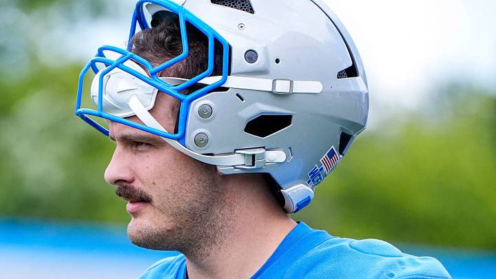Detroit Lions tight end Sam LaPorta during mini camp at Meijer Performance Center in Allen Park. Detroit Lions tight end Sam LaPorta during mini camp at Meijer Performance Center in Allen Park.