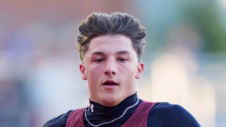 Willamette’s Hunter Vaughn finishes third in the boys 100-meter dash during the Oregon Relays on April 3, 2026, at Hayward Field in Eugene, Oregon.