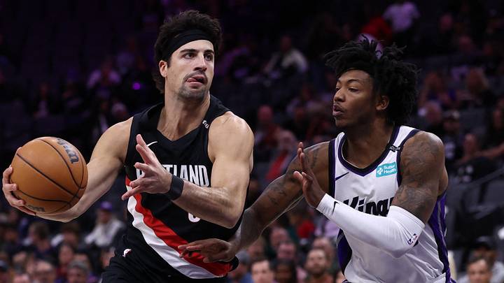 Oct 13, 2026: Portland Trail Blazers forward Deni Avdija drives in against Sacramento Kings guard Elfrid Payton during the first quarter at Golden 1 Center. Mandatory Credit: Kelley L Cox Oct 13, 2026: Portland Trail Blazers forward Deni Avdija drives in against Sacramento Kings guard Elfrid Payton during the first quarter at Golden 1 Center. Mandatory Credit: Kelley L Cox