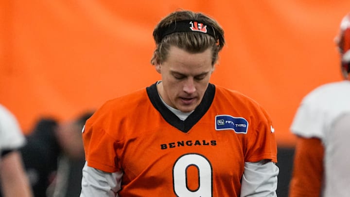 Bengals Joe Burrow (9) returns to practice on Monday November 10, 2025.