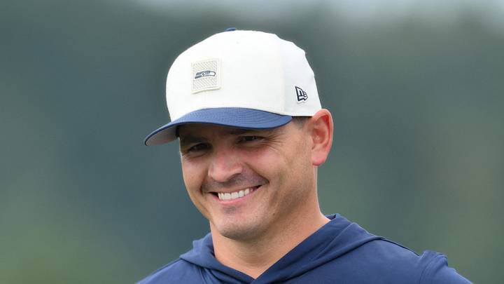 Seattle Seahawks head coach Mike Macdonald during training camp