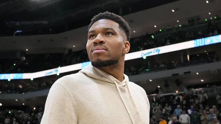 Apr 10, 2026; Milwaukee, Wisconsin, USA; Milwaukee Bucks forward Giannis Antetokounmpo (34) looks around following the game against the Brooklyn Nets at Fiserv Forum. Mandatory Credit: Jeff Hanisch-Imagn Images Apr 10, 2026; Milwaukee, Wisconsin, USA; Milwaukee Bucks forward Giannis Antetokounmpo (34) looks around following the game against the Brooklyn Nets at Fiserv Forum. Mandatory Credit: Jeff Hanisch-Imagn Images