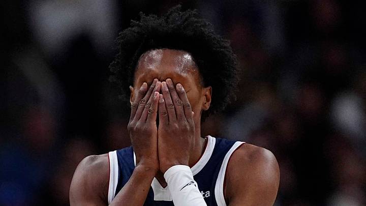 Denver Nuggets guard Peyton Watson (8) reacts in the fourth quarter against the Detroit Pistons at Ball Arena on January 27, 2026.