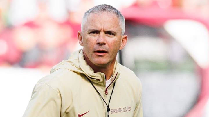 Aug 24, 2024; Dublin, IRL; Florida State University head coach Mike Norvell before the game against Georgia Tech at Aviva Stadium. Mandatory Credit: Tom Maher/INPHO via Imagn Images Aug 24, 2024; Dublin, IRL; Florida State University head coach Mike Norvell before the game against Georgia Tech at Aviva Stadium. Mandatory Credit: Tom Maher/INPHO via Imagn Images
