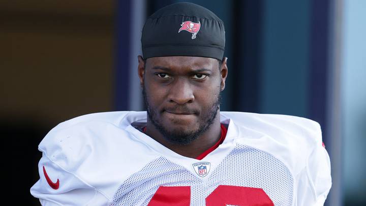 Tampa Bay Buccaneers linebacker Chris Braswell (43) Mandatory Credit: Nathan Ray Seebeck-Imagn Images Tampa Bay Buccaneers linebacker Chris Braswell (43) Mandatory Credit: Nathan Ray Seebeck-Imagn Images
