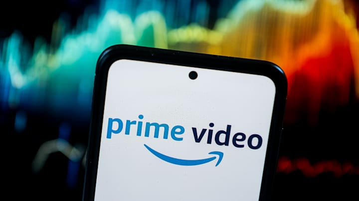 In this photo illustration a Prime Video logo seen displayed...