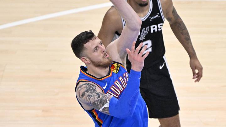 May 30, 2026; Oklahoma City, Oklahoma, USA; Oklahoma City Thunder center Isaiah Hartenstein (55) shoots against San Antonio Spurs forward Victor Wembanyama (1) in the second quarter during game seven of the western conference finals for the 2026 NBA playoffs at Paycom Center. Mandatory Credit: Jerome Miron-Imagn Images May 30, 2026; Oklahoma City, Oklahoma, USA; Oklahoma City Thunder center Isaiah Hartenstein (55) shoots against San Antonio Spurs forward Victor Wembanyama (1) in the second quarter during game seven of the western conference finals for the 2026 NBA playoffs at Paycom Center. Mandatory Credit: Jerome Miron-Imagn Images