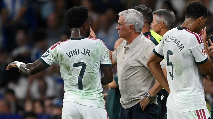 Vinicius Junior y José Mourinho en el juego contra el Espanyol Vinicius Junior y José Mourinho en el juego contra el Espanyol