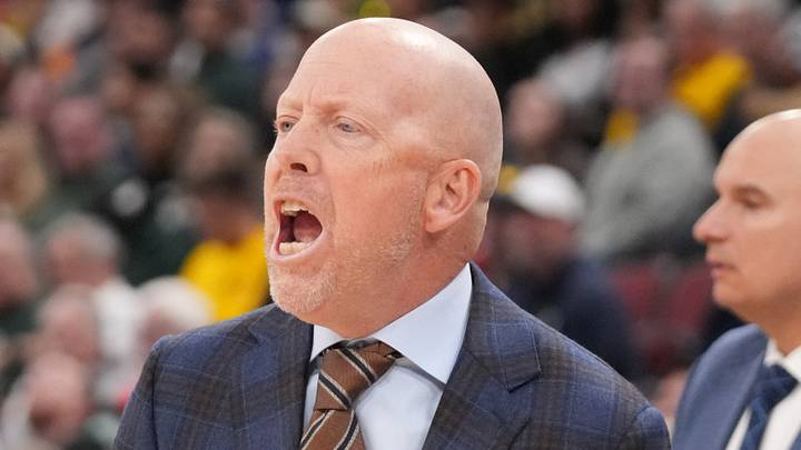 Mar 13, 2026; Chicago, IL, USA; UCLA Bruins head coach Mick Cronin yells at his team in the game against the Michigan State Spartans during the first half at United Center. Mandatory Credit: David Banks-Imagn Images Mar 13, 2026; Chicago, IL, USA; UCLA Bruins head coach Mick Cronin yells at his team in the game against the Michigan State Spartans during the first half at United Center. Mandatory Credit: David Banks-Imagn Images