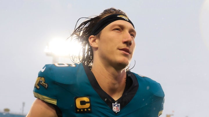 Jacksonville Jaguars quarterback Trevor Lawrence (16) runs off the field after the game of an NFL football game at EverBank Stadium, Sunday, Dec. 7, 2025, in Jacksonville, Fla. The Jaguars defeated the Colts 36-19. Jacksonville Jaguars quarterback Trevor Lawrence (16) runs off the field after the game of an NFL football game at EverBank Stadium, Sunday, Dec. 7, 2025, in Jacksonville, Fla. The Jaguars defeated the Colts 36-19.