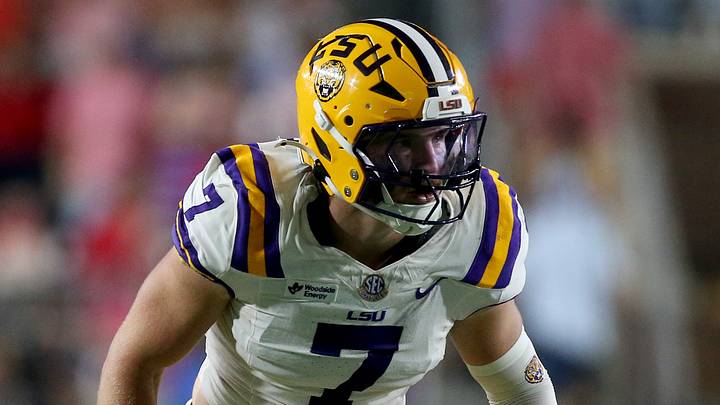 LSU Tigers linebacker Whit Weeks (7) waits for the snap during the first quarter against the Mississippi Rebels at Vaught-Hemingway Stadium. LSU Tigers linebacker Whit Weeks (7) waits for the snap during the first quarter against the Mississippi Rebels at Vaught-Hemingway Stadium.