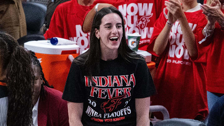 Caitlin Clark remained with the Fever for their playoff game Friday against the Aces