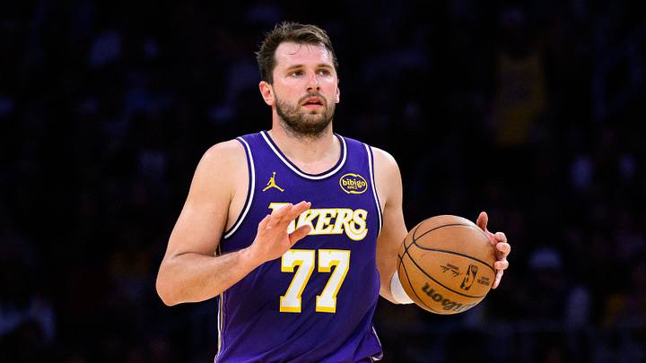 Mar 27, 2026; Los Angeles, California, USA; Los Angeles Lakers guard Luka Doncic (77) controls the ball during the second half against the Brooklyn Nets at Crypto.com Arena. Mandatory Credit: William Liang-Imagn Images Mar 27, 2026; Los Angeles, California, USA; Los Angeles Lakers guard Luka Doncic (77) controls the ball during the second half against the Brooklyn Nets at Crypto.com Arena. Mandatory Credit: William Liang-Imagn Images