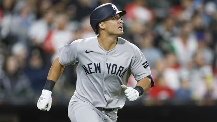 Aug 29, 2025; Chicago, Illinois, USA; New York Yankees shortstop Anthony Volpe (11) rounds the bases after hitting a two-run home run against the Chicago White Sox during the seventh inning at Rate Field. Mandatory Credit: Kamil Krzaczynski-Imagn Images Aug 29, 2025; Chicago, Illinois, USA; New York Yankees shortstop Anthony Volpe (11) rounds the bases after hitting a two-run home run against the Chicago White Sox during the seventh inning at Rate Field. Mandatory Credit: Kamil Krzaczynski-Imagn Images