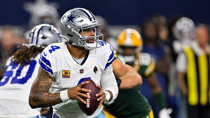 Dallas Cowboys quarterback Dak Prescott looks to pass the ball during the game against the Green Bay Packers at AT&T Stadium. Dallas Cowboys quarterback Dak Prescott looks to pass the ball during the game against the Green Bay Packers at AT&T Stadium.