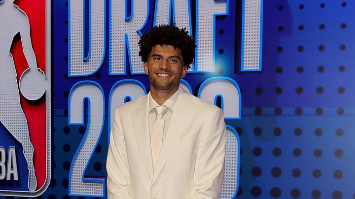 Jun 23, 2026; New York, NY, USA; Draft prospect Cameron Boozer poses for photos on the red carpet before the 2026 NBA draft at Barclays Center. Mandatory Credit: Brad Penner-Imagn Images Jun 23, 2026; New York, NY, USA; Draft prospect Cameron Boozer poses for photos on the red carpet before the 2026 NBA draft at Barclays Center. Mandatory Credit: Brad Penner-Imagn Images