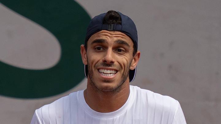 Francisco Cerundolo reacts during his match