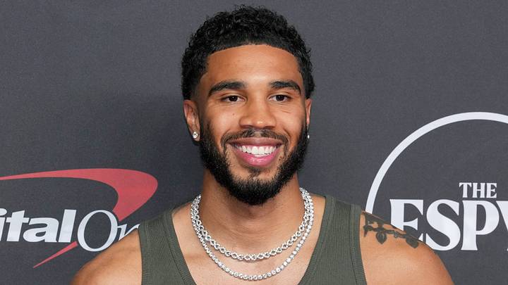 Jul 15, 2026; New York, NY, USA; Jayson Tatum arrives on the red carpet before the 2026 ESPY Awards at Lincoln Center. Mandatory Credit: Kirby Lee-Imagn Images
