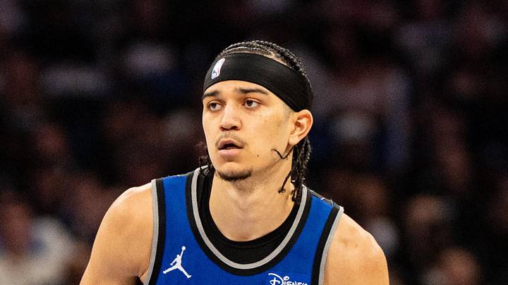 Orlando Magic guard Anthony Black dribbles the ball against the Detroit Pistons. Orlando Magic guard Anthony Black dribbles the ball against the Detroit Pistons.