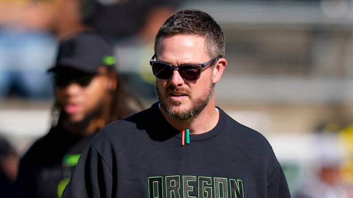 Oregon head coach Dan Lanning walks the field before the game as the Oregon Ducks host the UCLA Bruins on Oct. 10, 2026, at Autzen Stadium in Eugene, Oregon. Oregon head coach Dan Lanning walks the field before the game as the Oregon Ducks host the UCLA Bruins on Oct. 10, 2026, at Autzen Stadium in Eugene, Oregon.