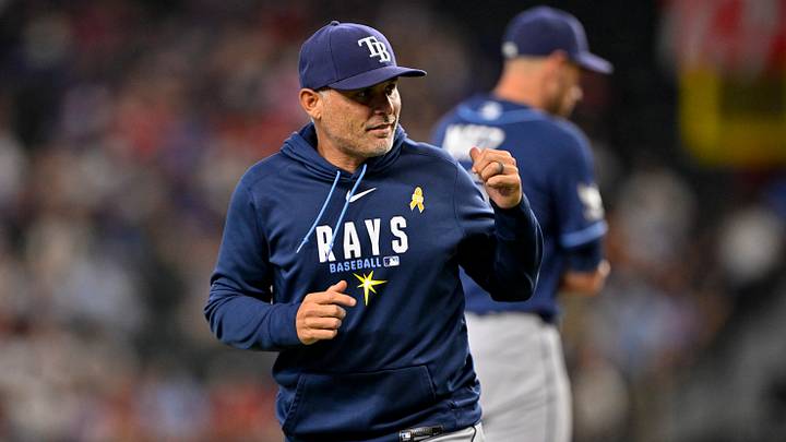 Sep 6, 2026; Arlington, Texas, USA; Tampa Bay Rays manager Kevin Cash runs on the field during the game between the Rangers and the Rays at Globe Life Field. Mandatory Credit: Jerome Miron-Imagn Images Sep 6, 2026; Arlington, Texas, USA; Tampa Bay Rays manager Kevin Cash runs on the field during the game between the Rangers and the Rays at Globe Life Field. Mandatory Credit: Jerome Miron-Imagn Images