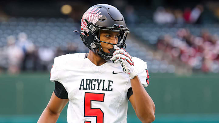 Argyle's Julian Caldwell committed to play at Texas Tech at a ceremony on May 9 at his high school. Argyle's Julian Caldwell committed to play at Texas Tech at a ceremony on May 9 at his high school.
