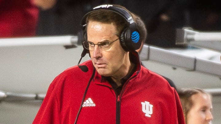 Indiana coach Curt Cignetti watches during the College Football Playoff National Championship at Hard Rock Stadium.
