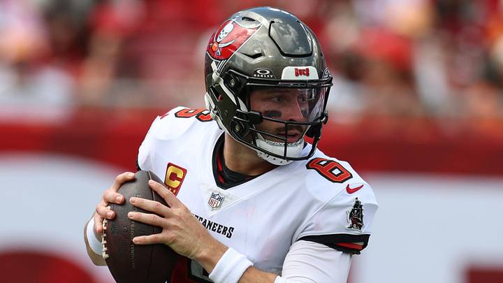Sep 20, 2026; Tampa, Florida, USA; Tampa Bay Buccaneers quarterback Baker Mayfield (6) looks to pass during the first half against the Cleveland Browns at Raymond James Stadium. Mandatory Credit: Nathan Ray Seebeck-Imagn Images Sep 20, 2026; Tampa, Florida, USA; Tampa Bay Buccaneers quarterback Baker Mayfield (6) looks to pass during the first half against the Cleveland Browns at Raymond James Stadium. Mandatory Credit: Nathan Ray Seebeck-Imagn Images