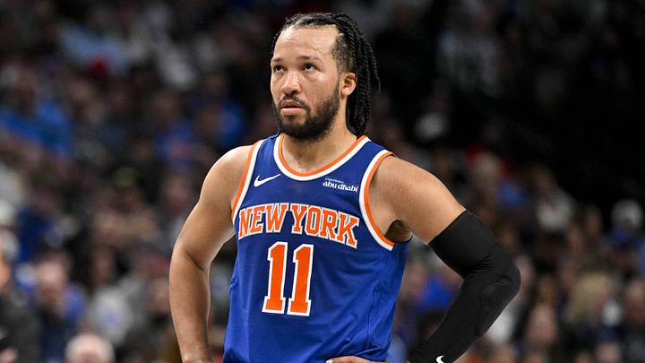 Nov 27, 2024; Dallas, Texas, USA; New York Knicks guard Jalen Brunson (11) in action during the game between the Dallas Mavericks and the New York Knicks at the American Airlines Center. Mandatory Credit: Jerome Miron-Imagn Images