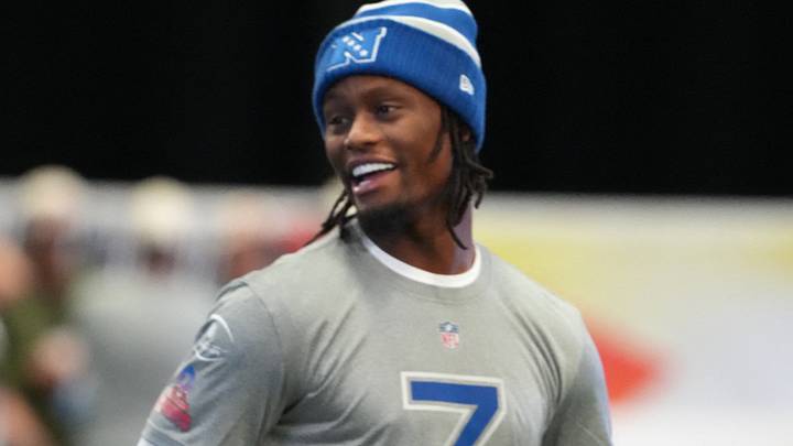 Dallas Cowboys receiver George Pickens during NFC practice at the NFL Flag Fieldhouse at Moscone Center South Building. Dallas Cowboys receiver George Pickens during NFC practice at the NFL Flag Fieldhouse at Moscone Center South Building.