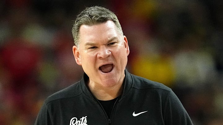 Apr 4, 2026; Indianapolis, IN, USA; Arizona Wildcats head coach Tommy Lloyd reacts during the second half in a semifinal of the Final Four of the men's 2026 NCAA Tournament at Lucas Oil Stadium. Mandatory Credit: Bob Donnan-Imagn Images Apr 4, 2026; Indianapolis, IN, USA; Arizona Wildcats head coach Tommy Lloyd reacts during the second half in a semifinal of the Final Four of the men's 2026 NCAA Tournament at Lucas Oil Stadium. Mandatory Credit: Bob Donnan-Imagn Images