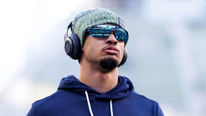 Seattle Seahawks wide receiver Jaxon Smith-Njigba on the sidelines