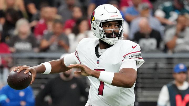 Aug 13, 2026; Paradise, Nevada, USA; Arizona Cardinals quarterback Jacoby Brissett (7) throws the ball against the Las Vegas Raiders in the first half at Allegiant Stadium. Mandatory Credit: Kirby Lee-Imagn Images Aug 13, 2026; Paradise, Nevada, USA; Arizona Cardinals quarterback Jacoby Brissett (7) throws the ball against the Las Vegas Raiders in the first half at Allegiant Stadium. Mandatory Credit: Kirby Lee-Imagn Images
