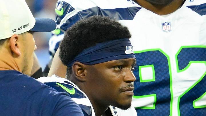 Seattle Seahawks safety Bud Clark is carted off the field