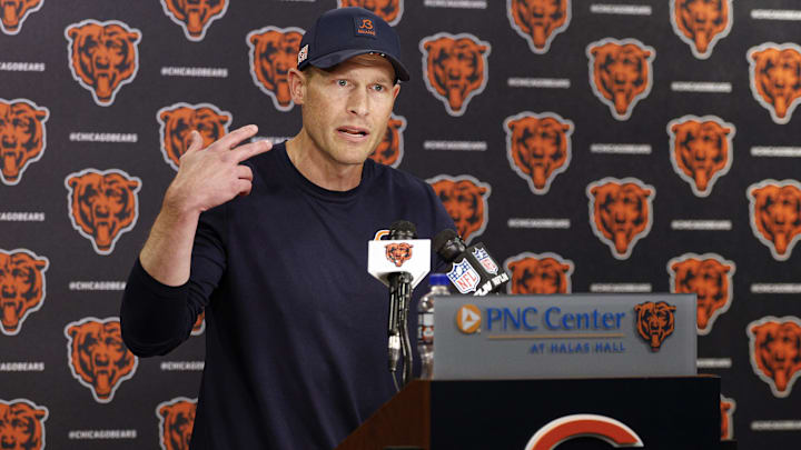 Ben Johnson gets his point across during a minicamp press conference. With camp opening in two weeks, Johnson is odds-on favorite to be NFL Coach of the Year. Ben Johnson gets his point across during a minicamp press conference. With camp opening in two weeks, Johnson is odds-on favorite to be NFL Coach of the Year.