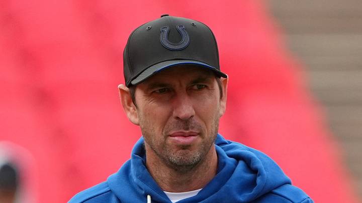 Indianapolis Colts head coach Shane Steichen watches warm-ups