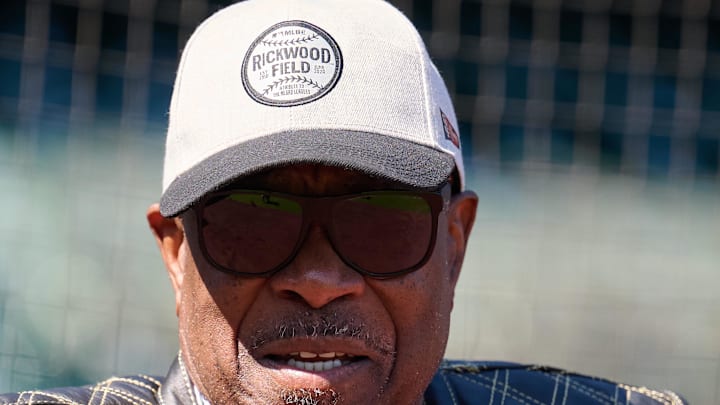 San Francisco Giants special advisor Dusty Baker watches batting practice before a game between the San Francisco Giants and the San Diego Padres at Oracle Park in 2024. 